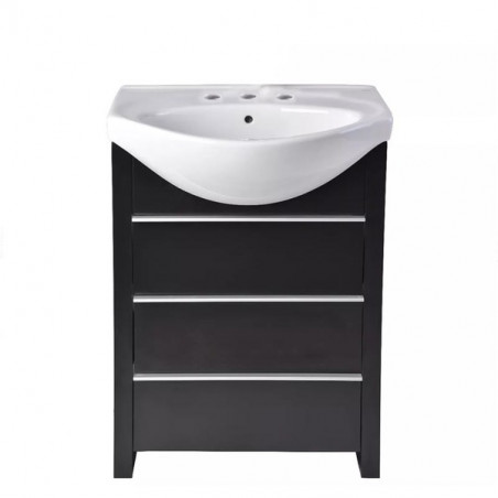 Mueble 60cm wengue y lavatorio 3 agujeros Mahler Roca