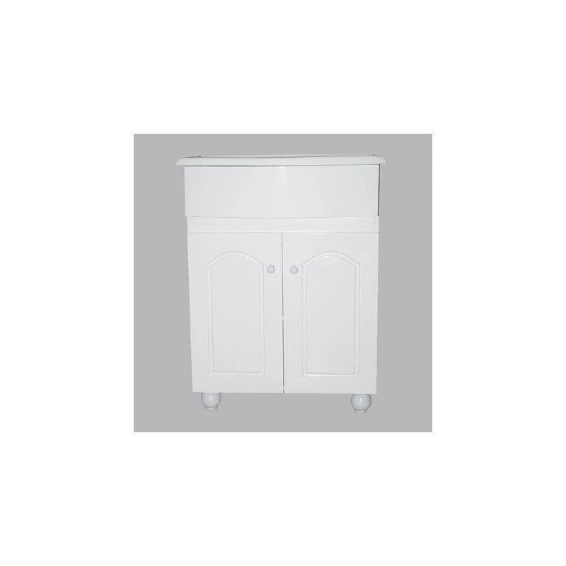 Mueble para baño laqueado blanco 60cm 2 puertas IG