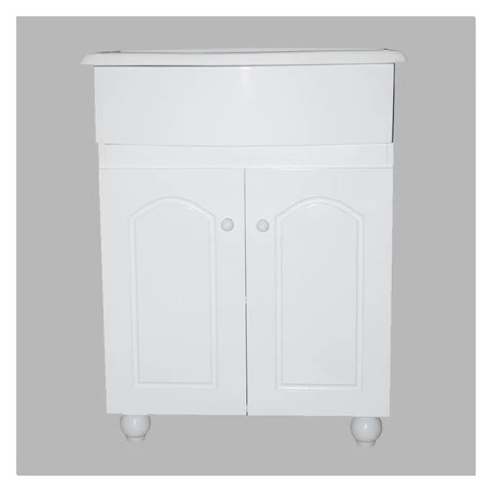 Mueble para baño laqueado blanco 60cm 2 puertas IG