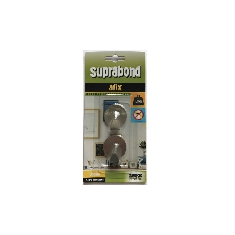 2 Perchas circulares 35mm acero inoxidable Suprabond