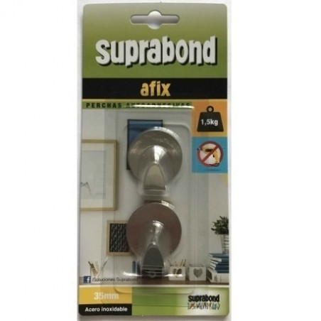 2 Perchas circulares 35mm acero inoxidable Suprabond