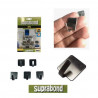 5 Perchas rectangulares 18mm acero inoxidable Suprabond