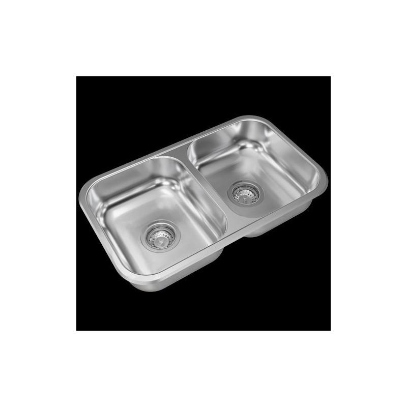 Pileta doble C28 acero inox 304 Johnson Acero