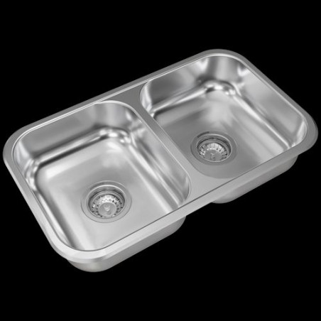 Pileta doble C28 acero inox 304 Johnson Acero