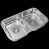 Pileta doble C28 acero inox 304 Johnson Acero