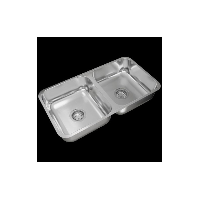 Pileta doble C37 acero inox 304 Johnson Acero