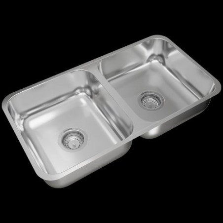 Pileta doble C37 acero inox 304 Johnson Acero