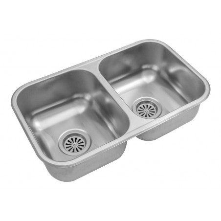 Pileta doble CC28/18 acero inox 430 Johnson Acero