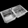 Pileta doble Quadra Q085 acero inox 304 Johnson Acero