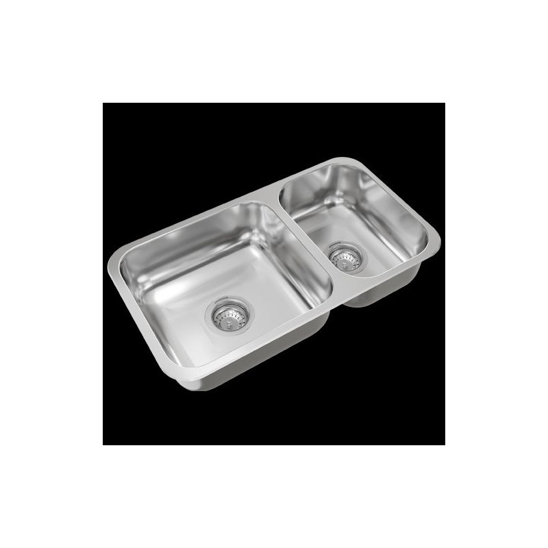 Pileta doble R37/18 acero inox 304 Johnson Acero