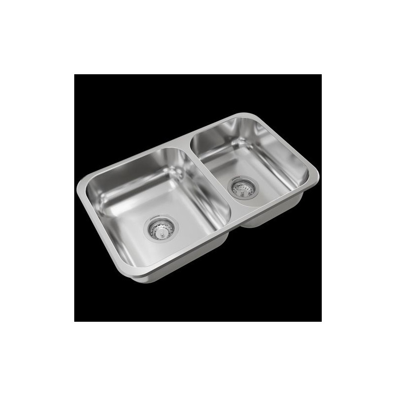 Pileta doble R63 acero inox 304 Johnson Acero