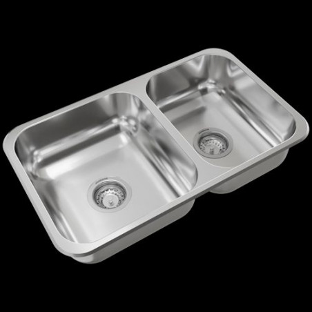 Pileta doble R63/18 acero inox 304 Johnson Acero
