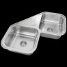 Pileta doble AXA D78 acero inox 304 Johnson Acero
