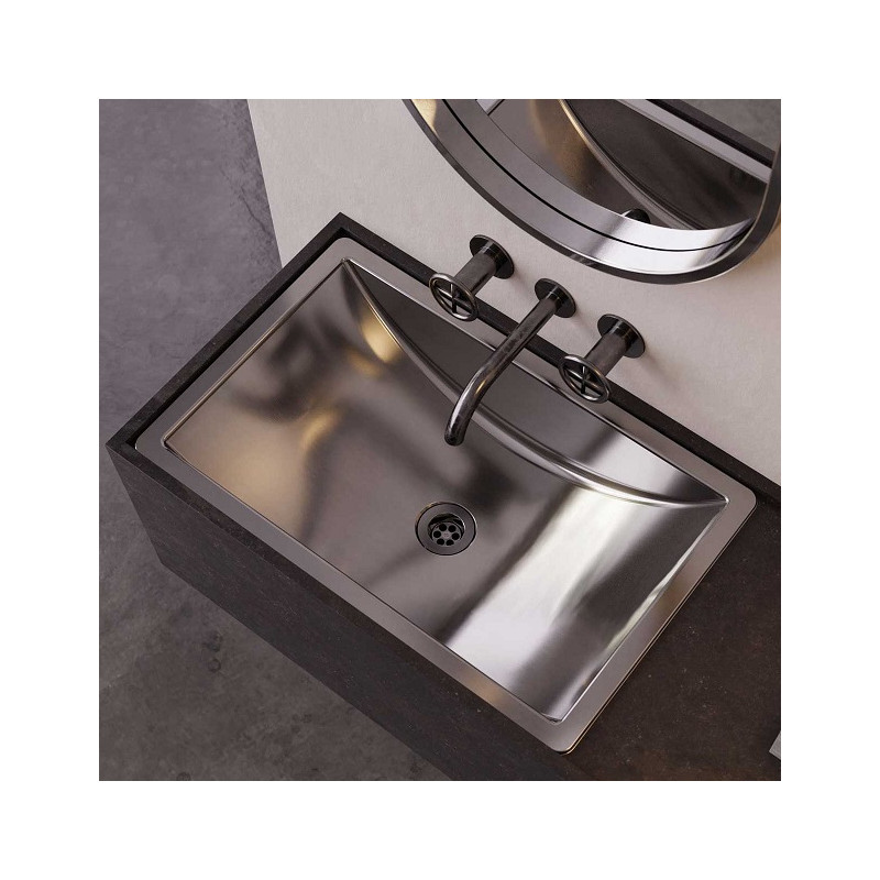 pileta vanitory Danna acero inox Johnson Acero