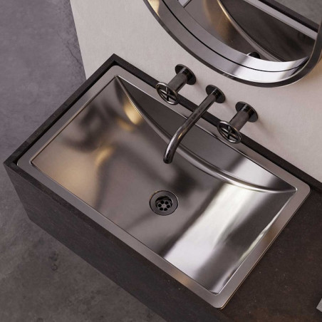 pileta vanitory Danna acero inox Johnson Acero