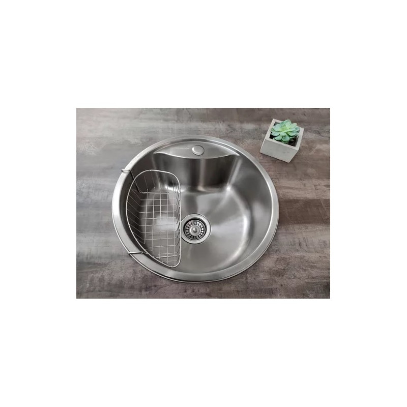Pileta acero inoxidable 45cm con canasto Masecor