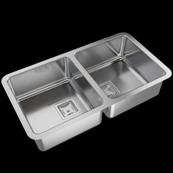 Pileta doble Q76 acero inox...