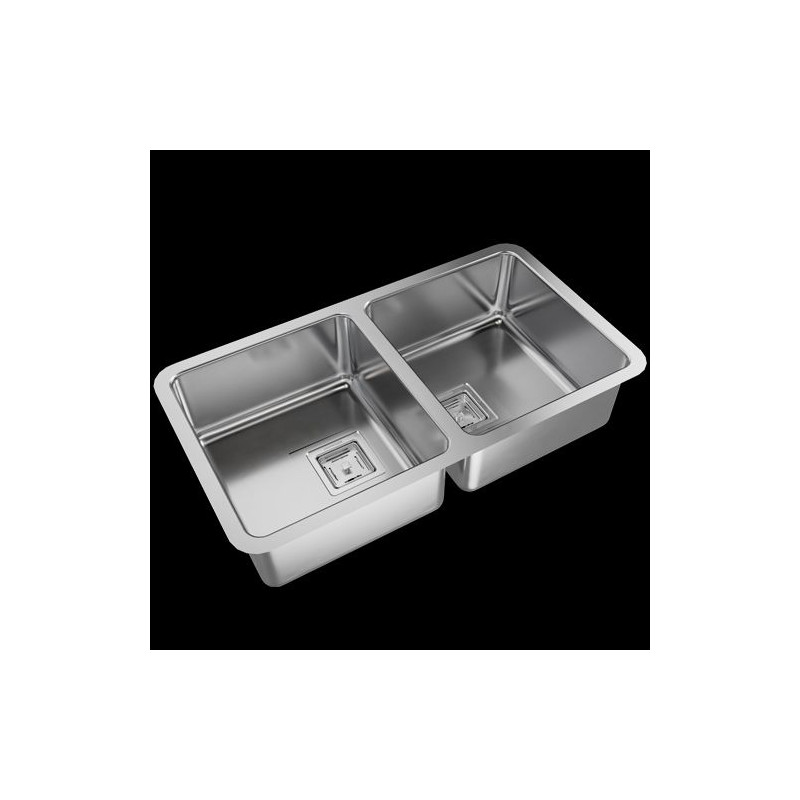 Pileta doble Q76 acero inox 304 Johnson Acero