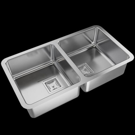 Pileta doble Q76 acero inox 304 Johnson Acero