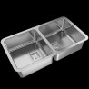 Pileta doble Q76 acero inox 304 Johnson Acero