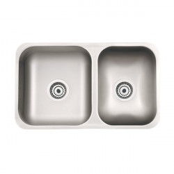 Pileta doble acero 304 305...