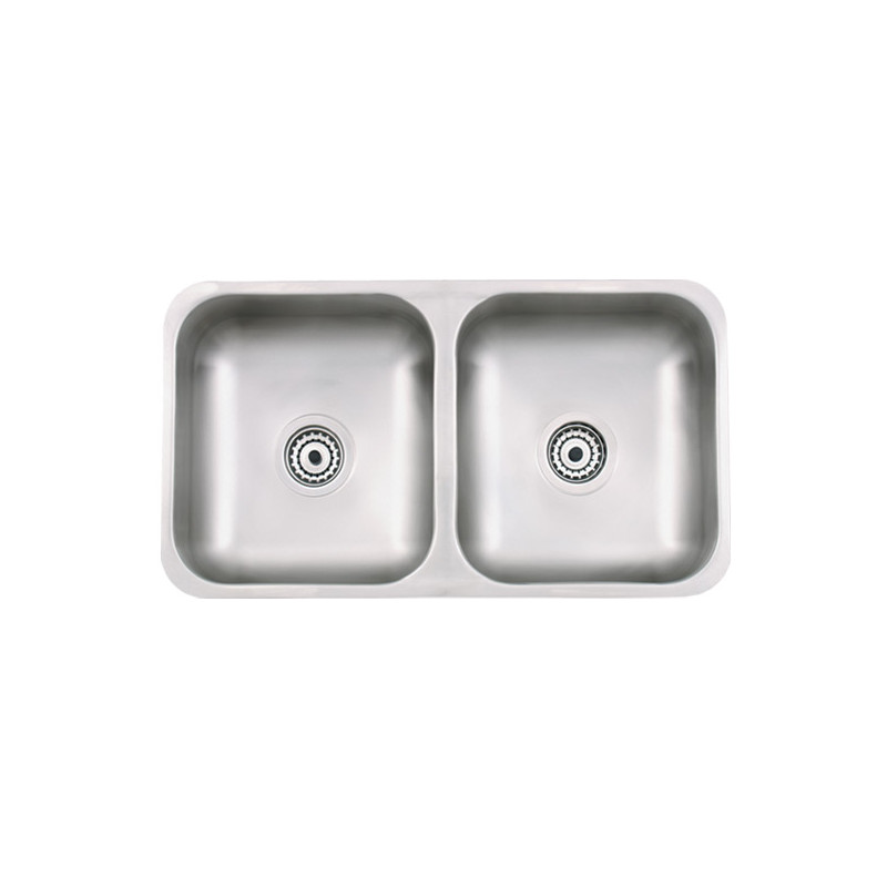 Pileta doble acero 304 306 71 x 37 x 18cm