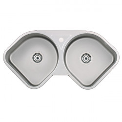 Pileta doble acero 304 550...