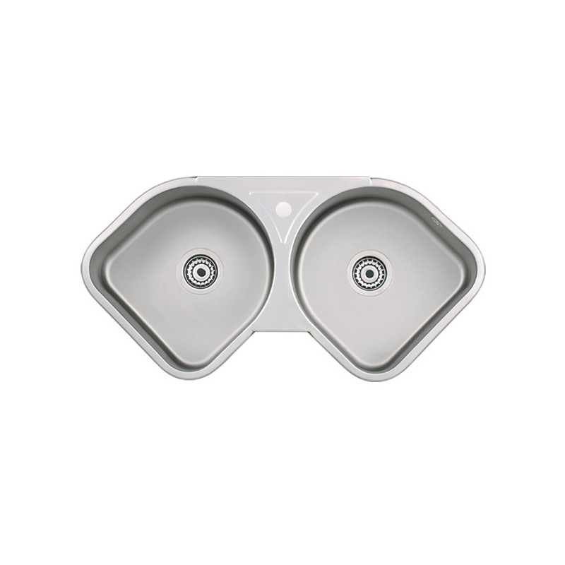 Pileta doble acero 304 550 67 x 67 x 20cm