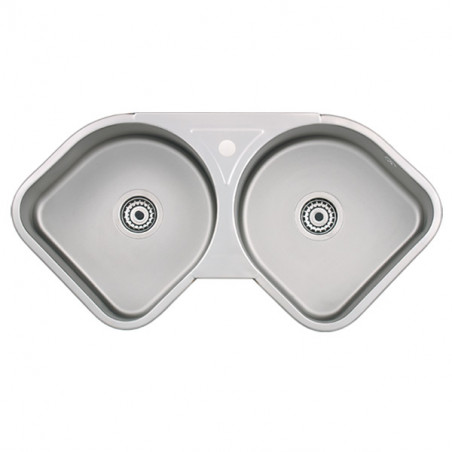 Pileta doble acero 304 550 67 x 67 x 20cm