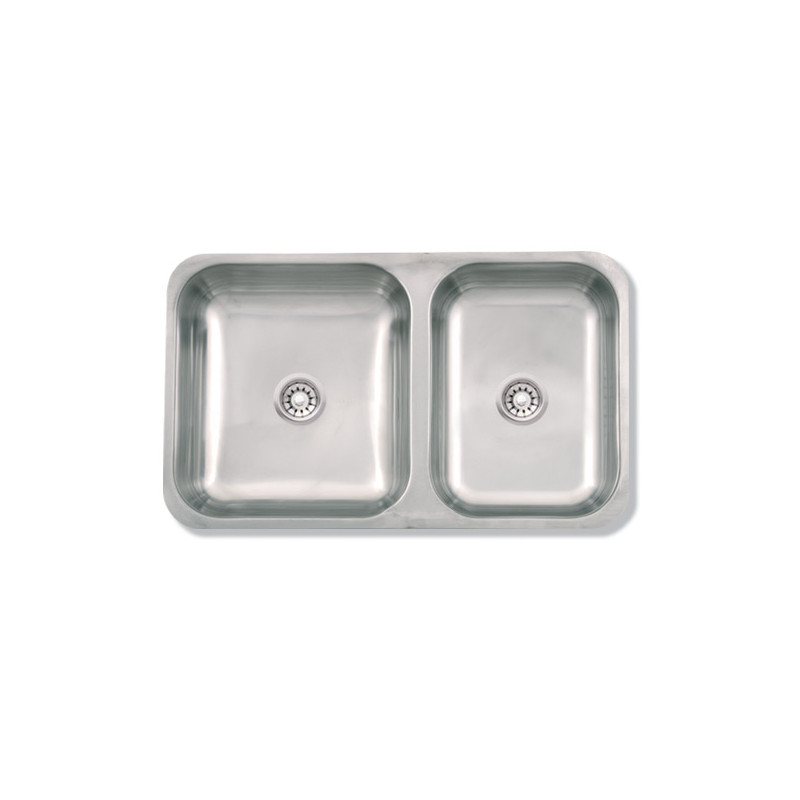 Pileta doble acero 430 105E 64 x 37 x 15cm