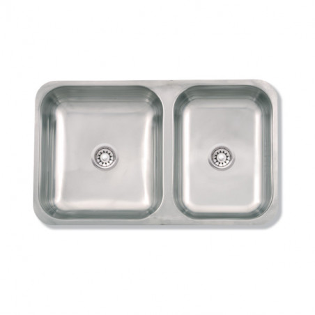 Pileta doble acero 430 105E 64 x 37 x 15cm