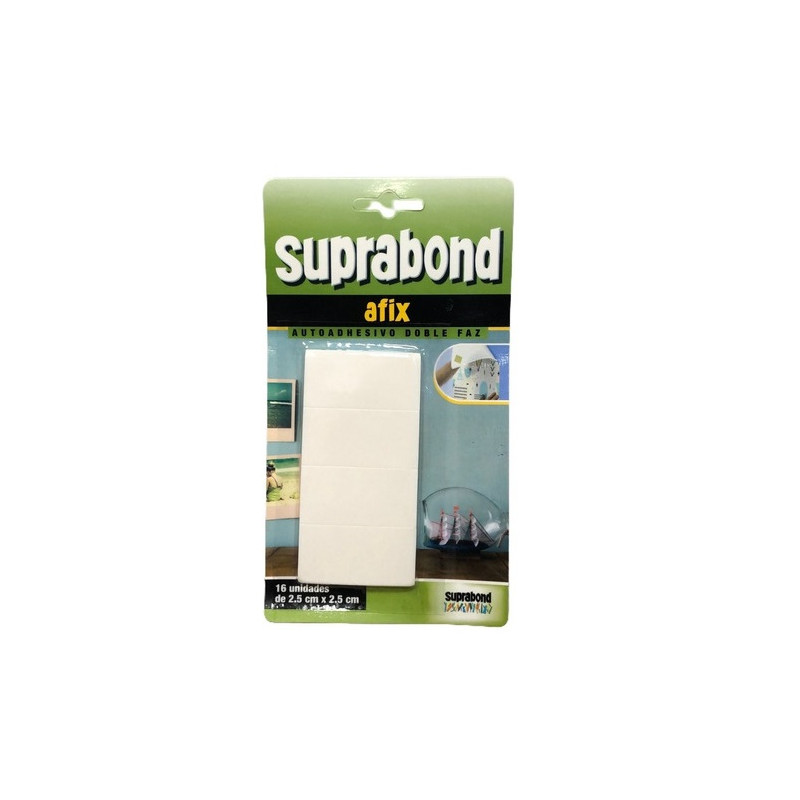 plancha de 16 adhesivos doble faz Afix Suprabond