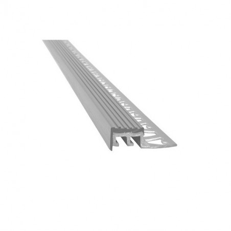 Protector de escalon PVC 10 x 18mm gris Atrim