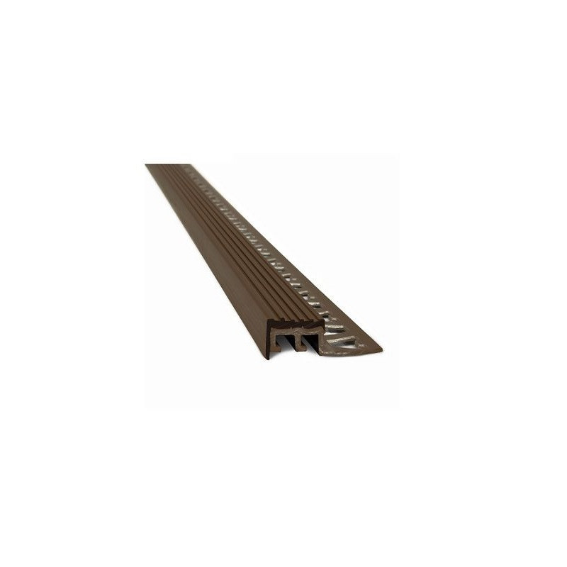 Protector de escalon PVC 10 x 18mm marron Atrim