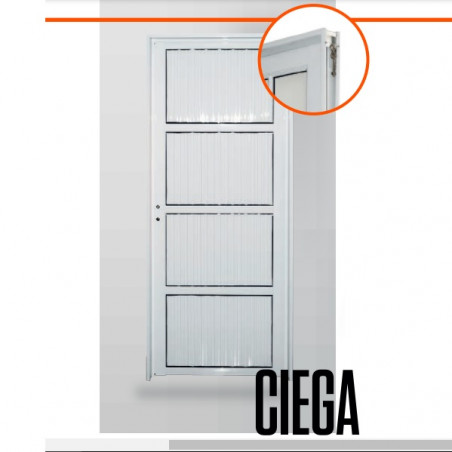Puerta acanalada ciega 80 derecha aluminio blanco