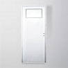 Puerta tubular 1/4 vidrio entero 80 derecha aluminio blanco