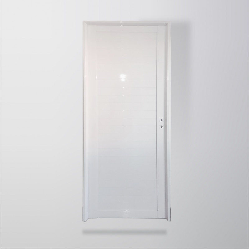 Puerta tubular ciega 80 derecha aluminio blanco