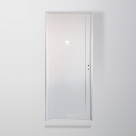 Puerta tubular ciega 80 derecha aluminio blanco