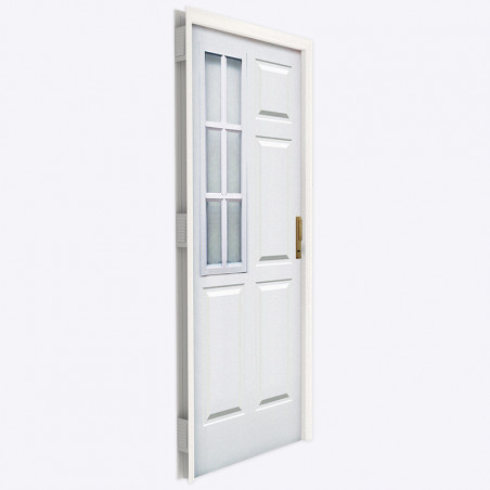 Puerta Americana reja lateral 80 cm blanca derecha Pavir