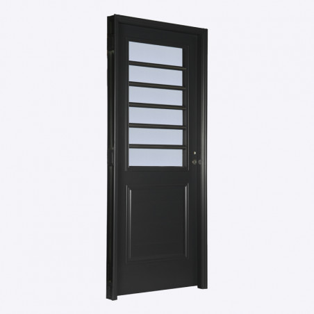Puerta Florencia medio vidrio 80 cm grafito derecha Pavir