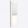 Puerta Florencia clasica medio vidrio 80 cm blanca derecha