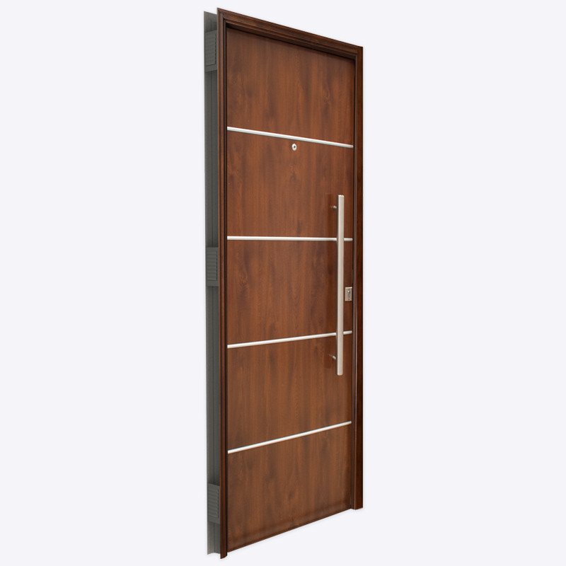 Puerta futura simil madera 80 cm caoba derecha Pavir