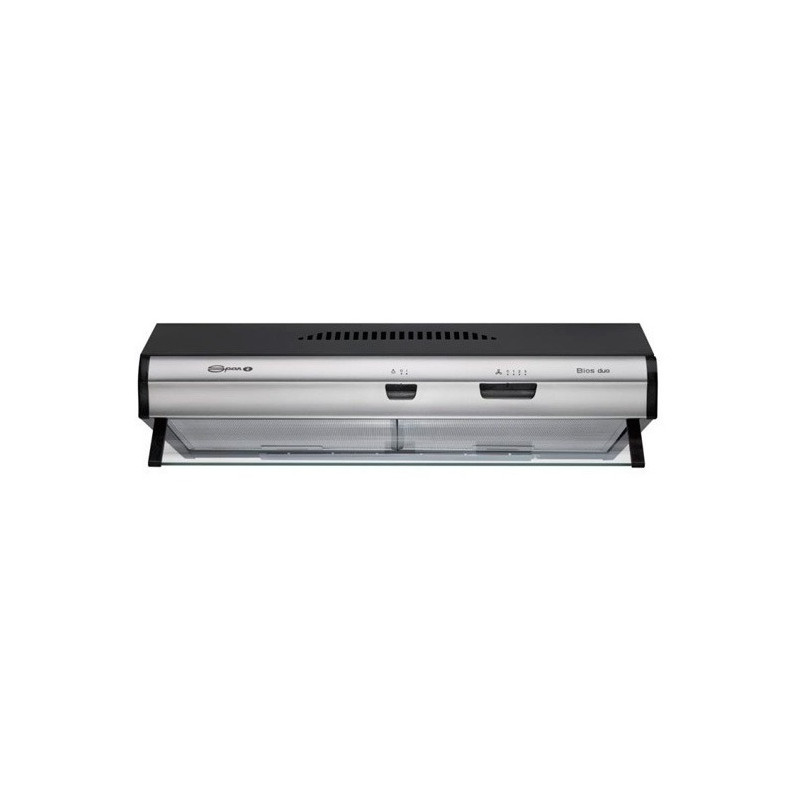 Purificador Bios Duo 60cm negro con frente acero inoxidable Spar