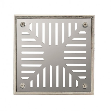 rejilla para piso 4 tornillos 20 x 20cm acero inoxidable