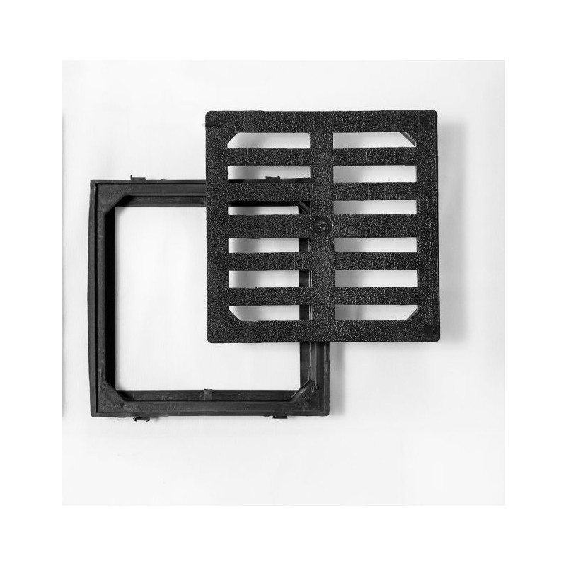 Rejilla termoplastica 20x20 cm con marco Fibon