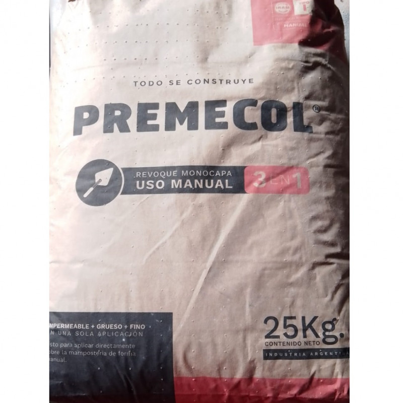 Revoque monocapa 3 en 1 manual 25 kg Premecol