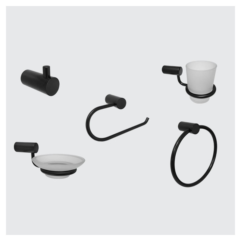 Juego de accesorios para baño Linea 10000 Black Peirano