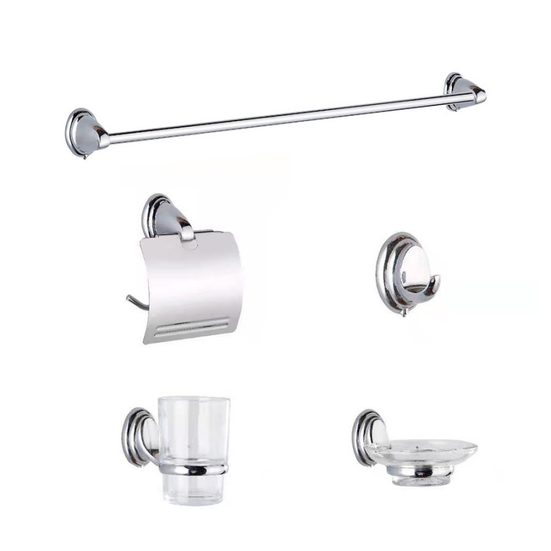 Set 5 piezas accesorios metalicos para baño Drava Gloa