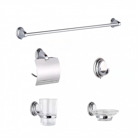 Set 5 piezas accesorios metalicos para baño Drava Gloa