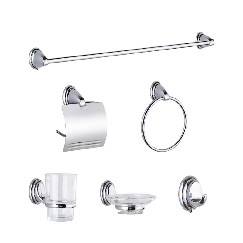 Set 6 piezas accesorios metalicos para baño Drava Gloa